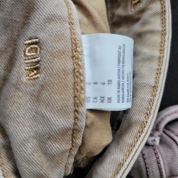 American Eagle Outfitters Tan ans Blush Jean Shorts Women's Size 6 - Picture 4 of 7